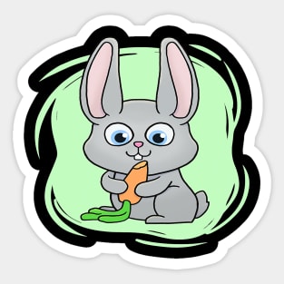 Happy Rabbit I Hare I Cute Rabbit I Kids Rabbit Sticker